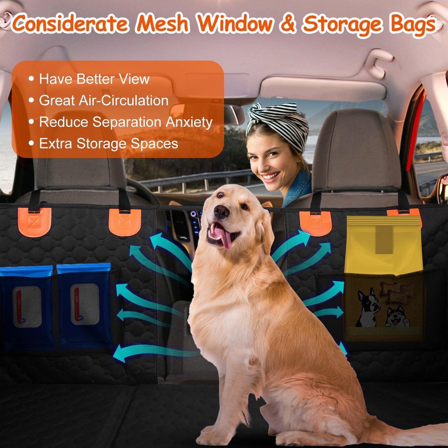 Premium Waterproof Dog Car Hammock (600D Heavy Duty)
